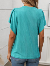 Round Neck Flutter Sleeve T-Shirt - MyEmpired