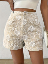 Elegant Floral Jacquard Shorts - MyEmpired