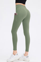 Wide Waistband Slim Fit Long Sports Pants with Pocket - MyEmpired