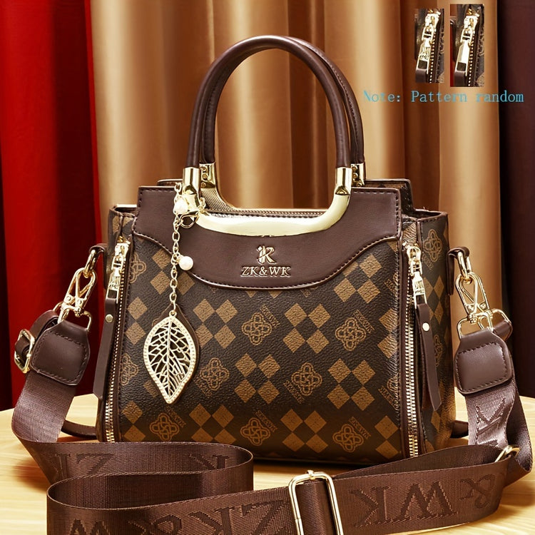 Vintage PU Crossbody Bag, Retro Shoulder Bag, Women&