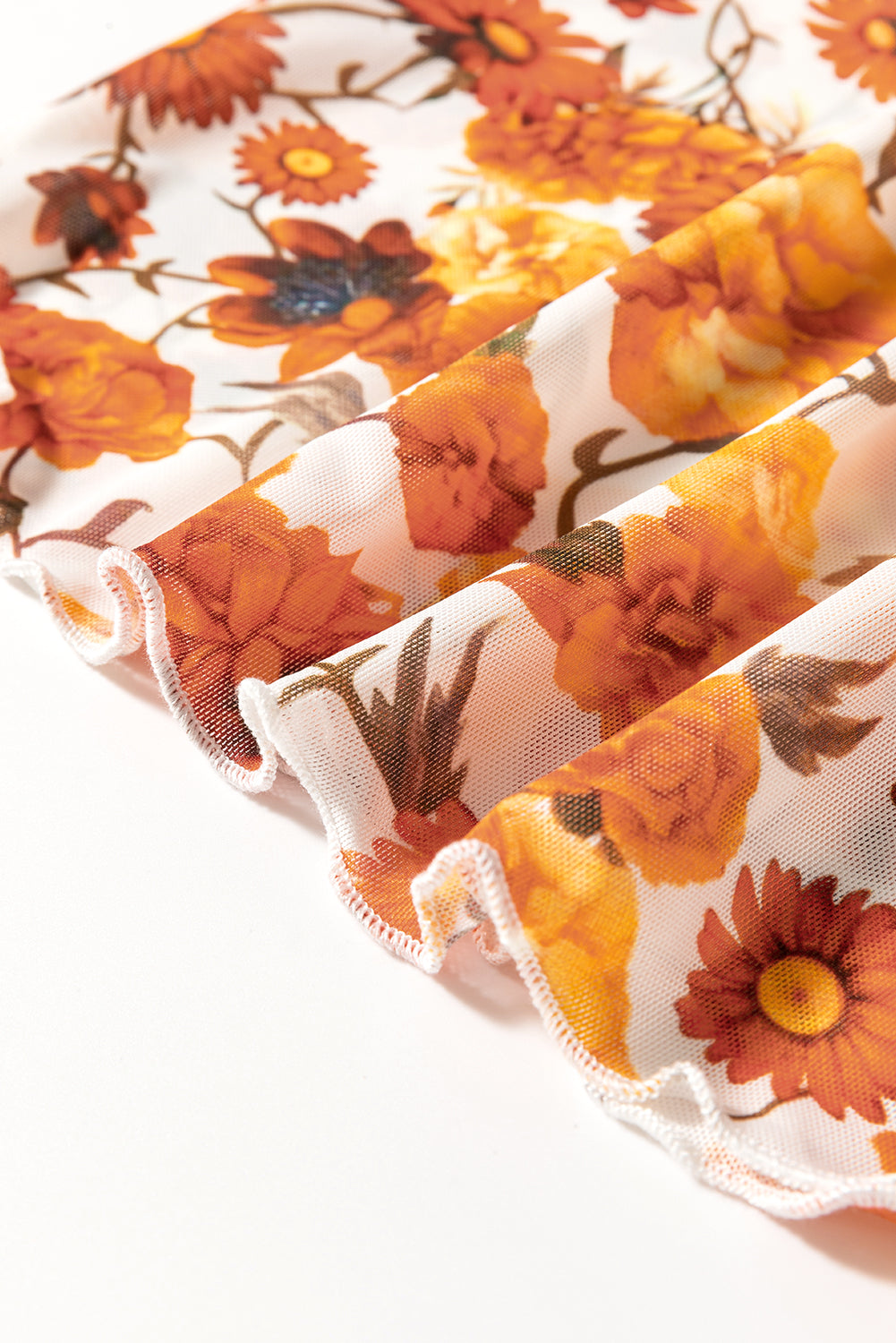 Printed Mock Neck Flare Sleeve Top - MyEmpired