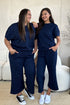Double Take Full Size Texture Short Sleeve Top and Pants Set - MyEmpired