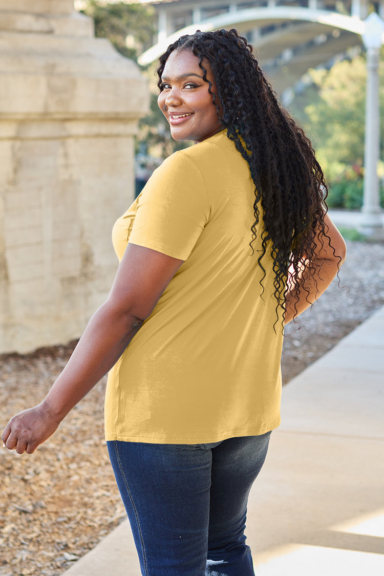 Basic Bae Bamboo Full Size V-Neck Short Sleeve T-Shirt - MyEmpired