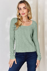 Basic Bae Full Size Ribbed Long Sleeve T-Shirt - MyEmpired