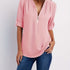 Solid V Neck Blouse - MyEmpired
