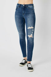 Judy Blue Full Size High Waist Distressed Skinny Jeans - MyEmpired