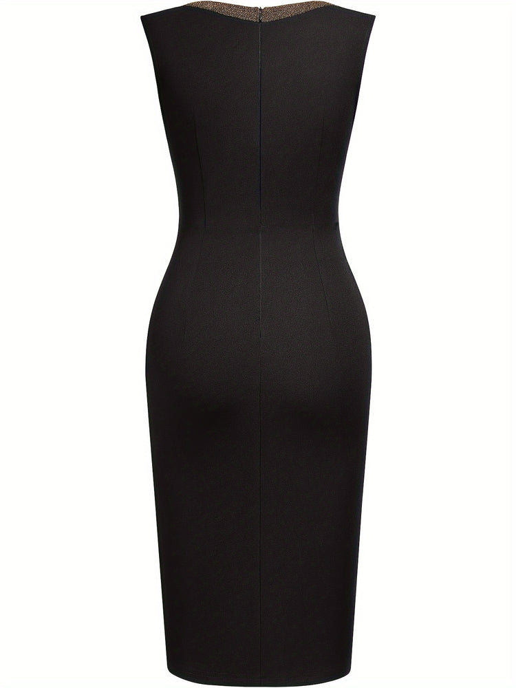 Contrast Trim Bodycon Dress - MyEmpired