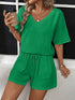 V-Neck Half Sleeve Top and Shorts Set - MyEmpired