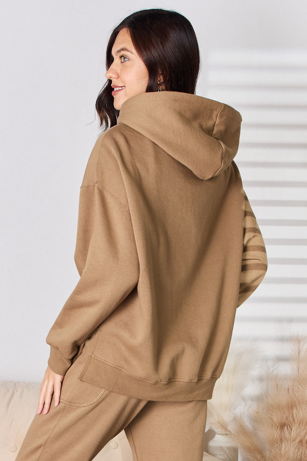 RISEN Drawstring Drop Shoulder Long Sleeve Hoodie - MyEmpired