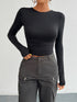 Devine Backless Round Neck Long Sleeve T-Shirt - MyEmpired