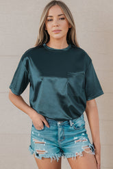 Round Neck Dropped Shoulder Top - MyEmpired