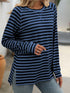 Mandy Striped Round Neck Long Sleeve T-Shirt - MyEmpired