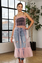 ADORA Ruffled Mesh Cover Up Dress - MyEmpired
