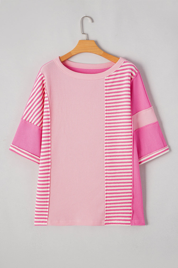 Stripe Color Block Half Sleeve T Shirt - MyEmpired