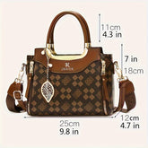 Vintage PU Crossbody Bag, Retro Shoulder Bag, Women&