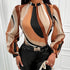 Striped Print Mock Neck Blouse - MyEmpired