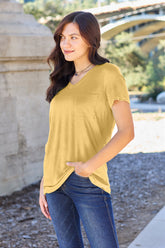 Basic Bae Bamboo Full Size V-Neck Short Sleeve T-Shirt - MyEmpired