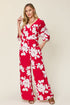 Double Take Full Size Printed Tie Back Wide Leg Jumpsuit - MyEmpired