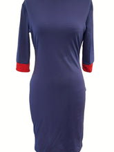 Contrast Trim Crew Neck Dress - MyEmpired