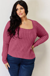 Basic Bae Full Size Ribbed Long Sleeve T-Shirt - MyEmpired
