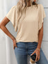 Round Neck Flutter Sleeve T-Shirt - MyEmpired