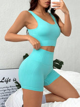 Scoop Neck Wide Strap Tank and Shorts Active Set - MyEmpired