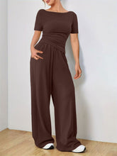 Round Neck Short Sleeve T-Shirt and Pants Set - MyEmpired