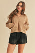Aemi + Co Half Zip Raglan Sleeve Hoodie with Kangaroo Pocket - MyEmpired