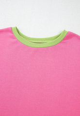 Exposed Seam Color Block Long Sleeve Sweatshirt - MyEmpired