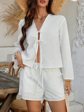Devine Double Tied V-Neck Top and Shorts Set - MyEmpired
