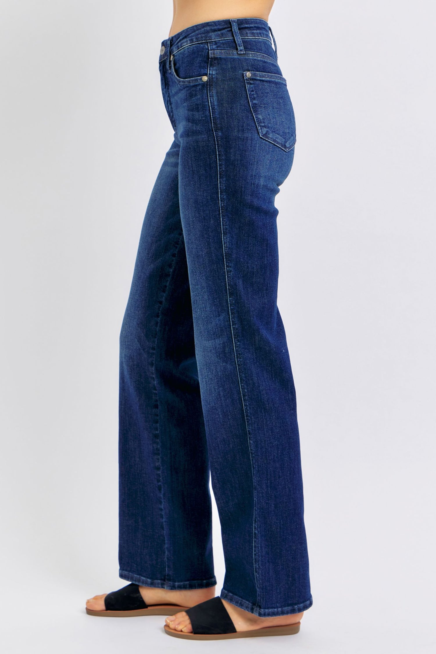 Judy Blue Full Size Tummy Control Straight Jeans Plus Size - MyEmpired