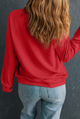 Round Neck Dropped Shoulder Sweatshirt - MyEmpired
