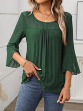 Round Neck Three-Quarter Sleeve Top - MyEmpired