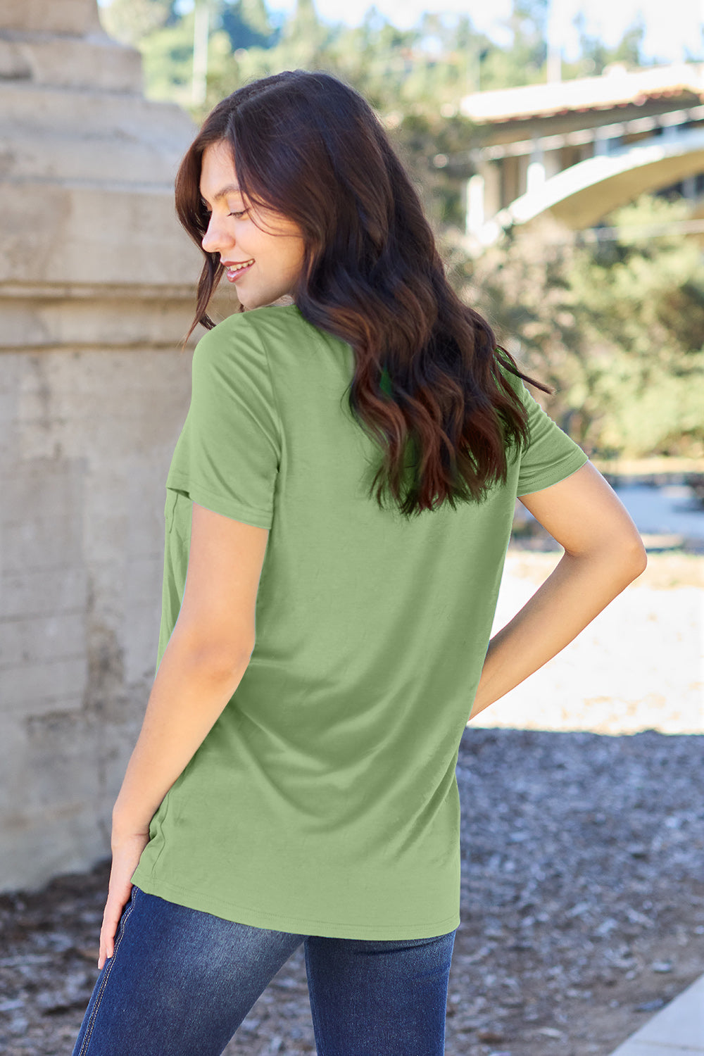 Basic Bae Bamboo Full Size V-Neck Short Sleeve T-Shirt - MyEmpired