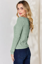Basic Bae Full Size Ribbed Long Sleeve T-Shirt - MyEmpired
