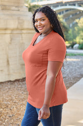 Basic Bae Bamboo Full Size V-Neck Short Sleeve T-Shirt - MyEmpired