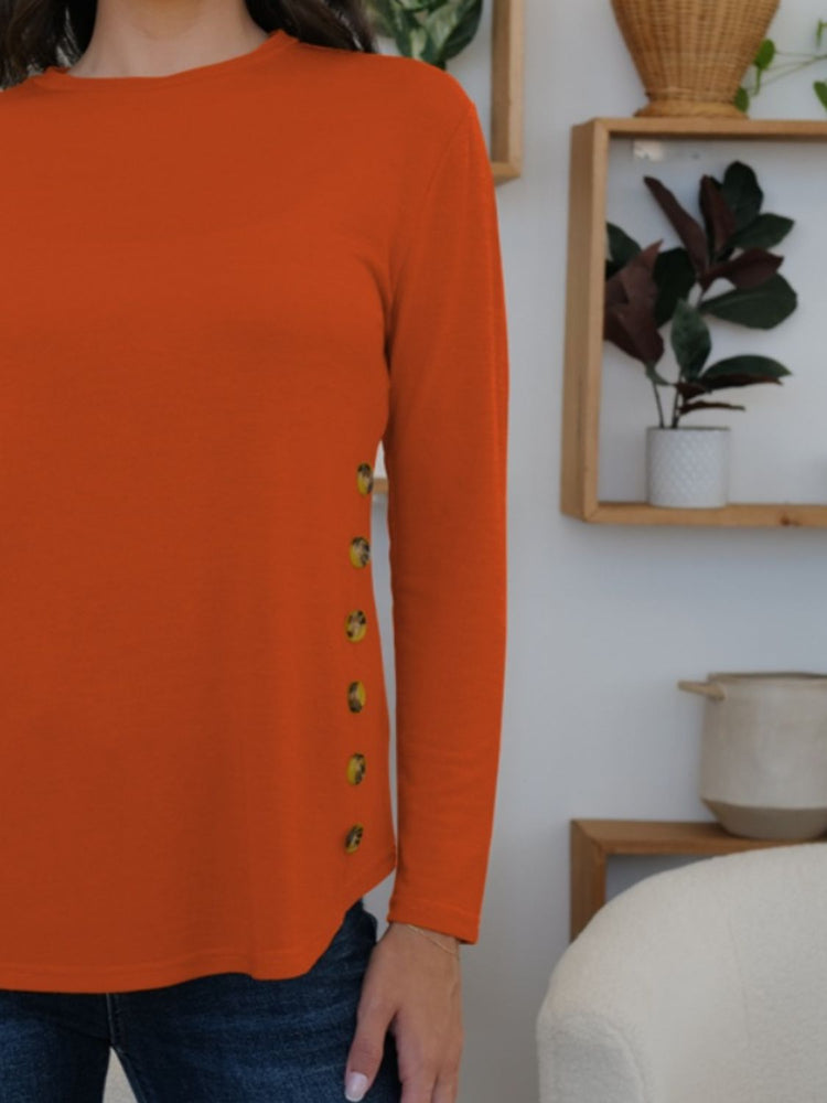 FAM-FAM Round Neck Long Sleeve T-Shirt - MyEmpired