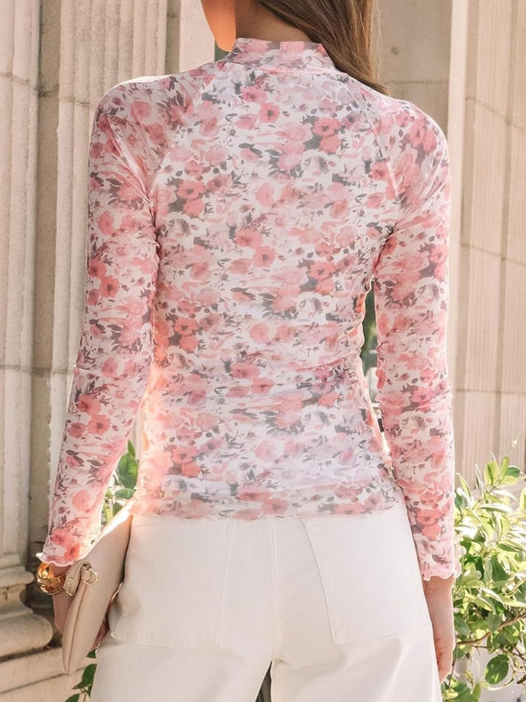 Lovelet Mock Neck Long Sleeve Top - MyEmpired