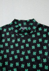 Lucky Clover Mock Neck Long Sleeve Bodysuit - MyEmpired