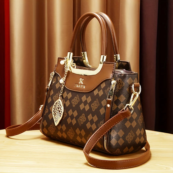 Vintage PU Crossbody Bag, Retro Shoulder Bag, Women&