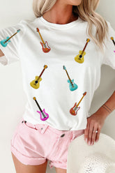 Guitar Crew Neck Short Sleeve T-Shirt - MyEmpired