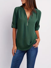 Solid V Neck Blouse - MyEmpired