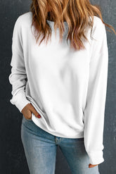 Round Neck Dropped Shoulder Sweatshirt - MyEmpired