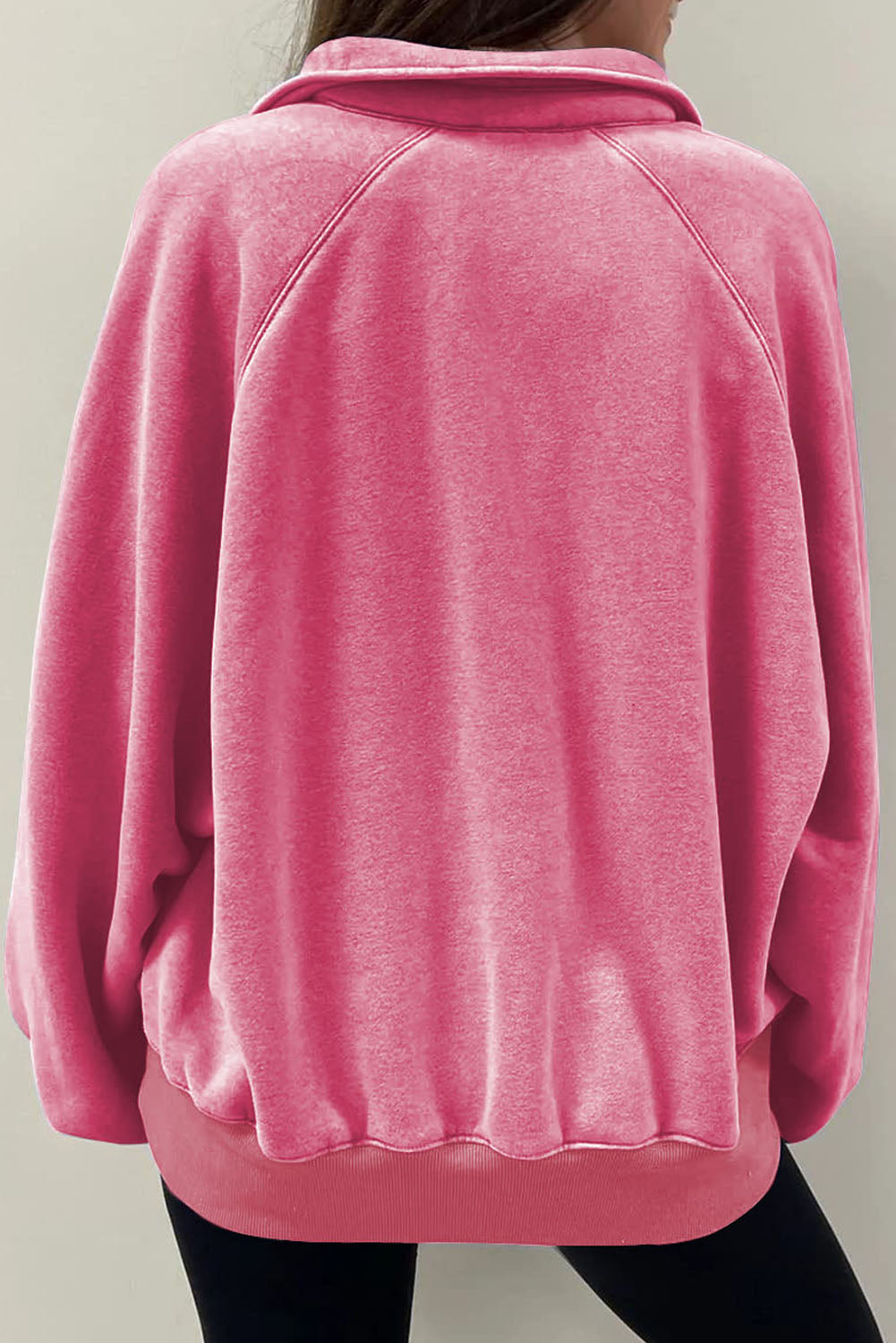 Half Snap Long Sleeve Sweatshirt - MyEmpired