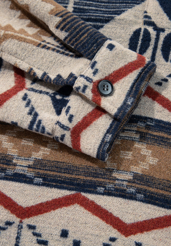 Geometric Half Button Long Sleeve Sweatshirt - MyEmpired