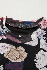 Floral Mock Neck Long Sleeve Mesh Top - MyEmpired
