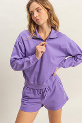 HYFVE Quarter Zip Drop Shoulder Sweatshirt - MyEmpired
