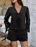 Devine Double Tied V-Neck Top and Shorts Set - MyEmpired