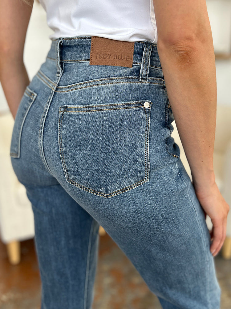 Judy Blue Full Size Cuffed Hem Slim Jeans - MyEmpired