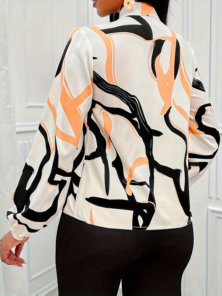 Floral Print Tie Neck Blouse - MyEmpired